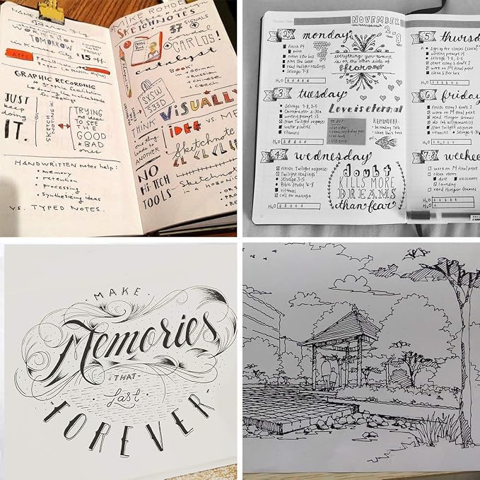 Hand Lettering Pens, Refillable Calligraphy Pens Brush Marker Pens Set Black - Image 6