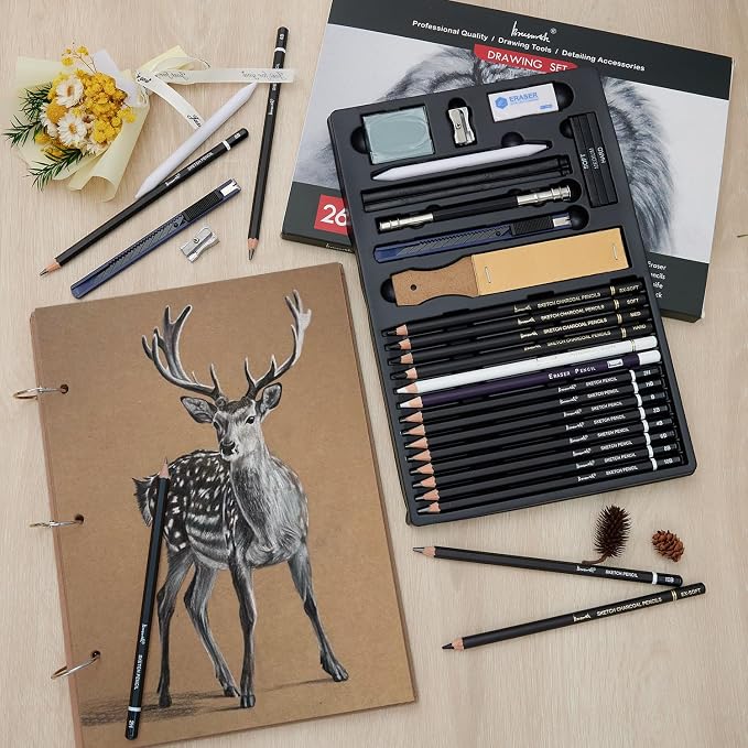 Brusarth Charcoal Pencils for Drawing, Professional Drawing Sketch Pencils - Image 8