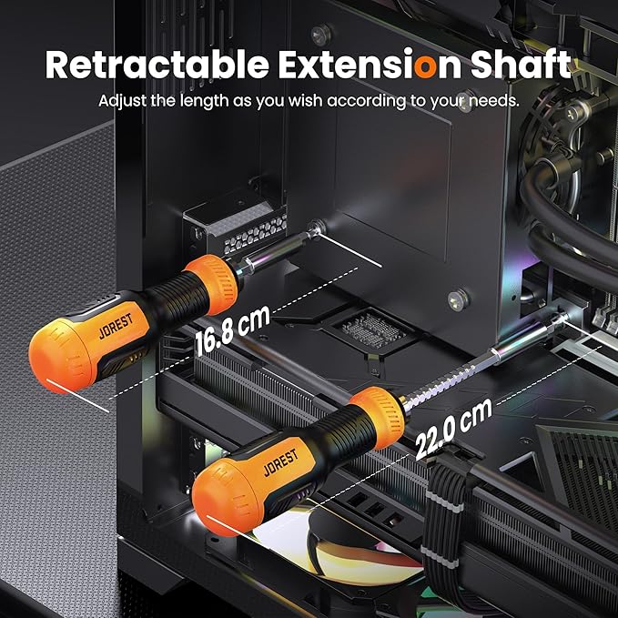 JOREST 25 in 1 Multi Bit Screwdriver Set, Portable Multi Screwdriver Tool All in One, Tool Gifts for Men, Magnetic Screw Driver with Torx Philips Hex Slotted Square, Repair Kit for Bicycle, Toys