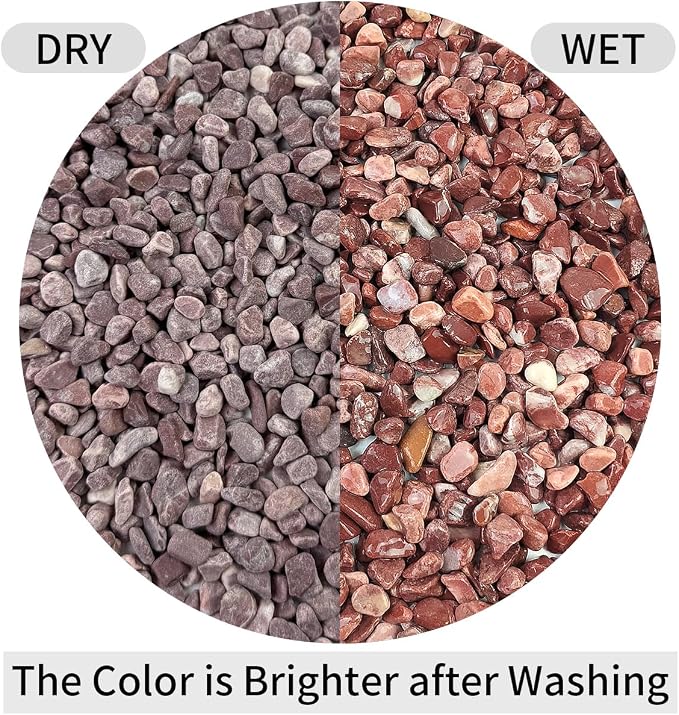 FANTIAN 10 lbs Pebbles for Plants, 3/8 Inch Pea Gravel Stones Decorative Red - Image 2