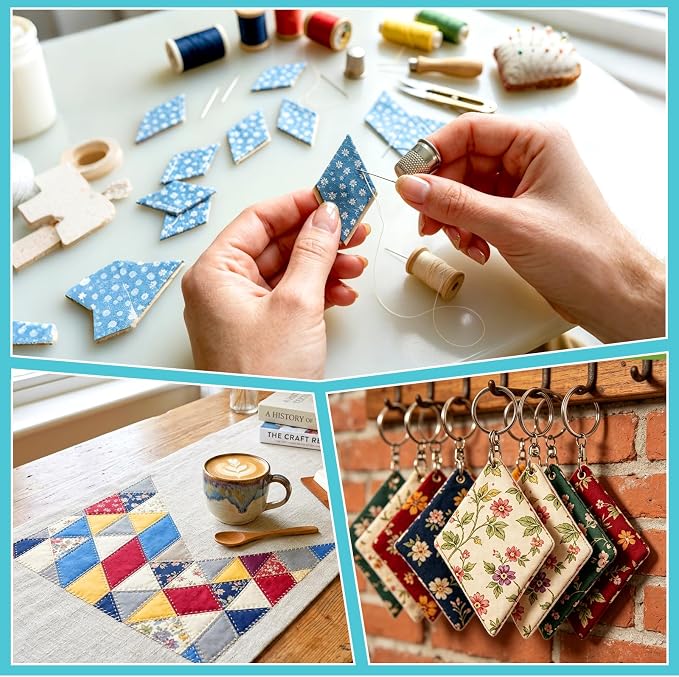600 PCS 1" Diamond 60 Degrees Piecing Paper Templates, Quilting Templates - Image 6