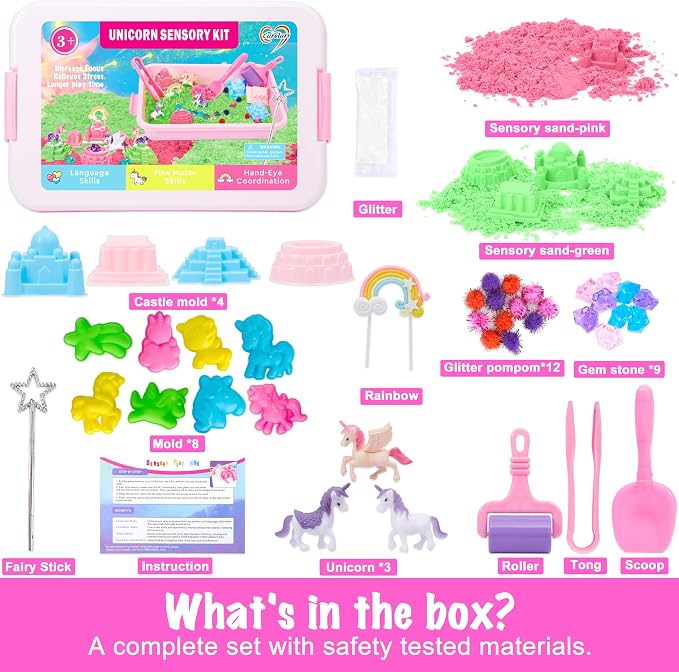 Carolart Unicorn Sensory Bin, Sand Box Kit - Image 3