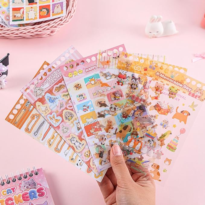 Girl's Cute Sticker Book, Cartoon Pet Theme - Image 4