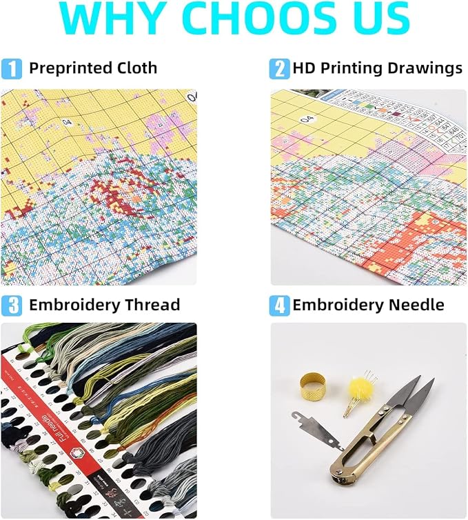 HKLIOPU Stamped Cross Stitch Kits - Image 8