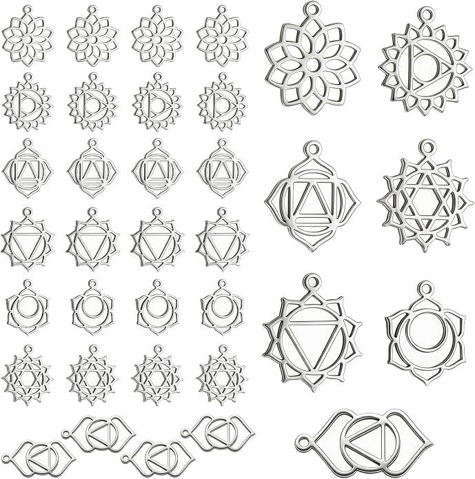 stino 28/48Pcs Stainless Steel Metal Charms | Fadeless, Waterproof, by stino