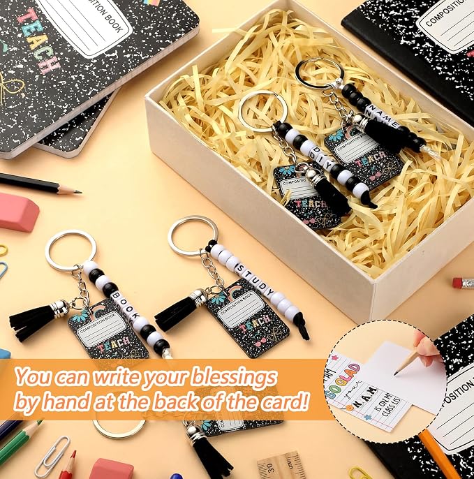 Suncalla 996 Pcs 24 Set Back to School Student Composition Keychain Kit | - Image 4