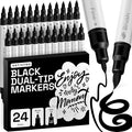 ARTISTRO 24 Black Acrylic Paint Markers by ARTISTRO