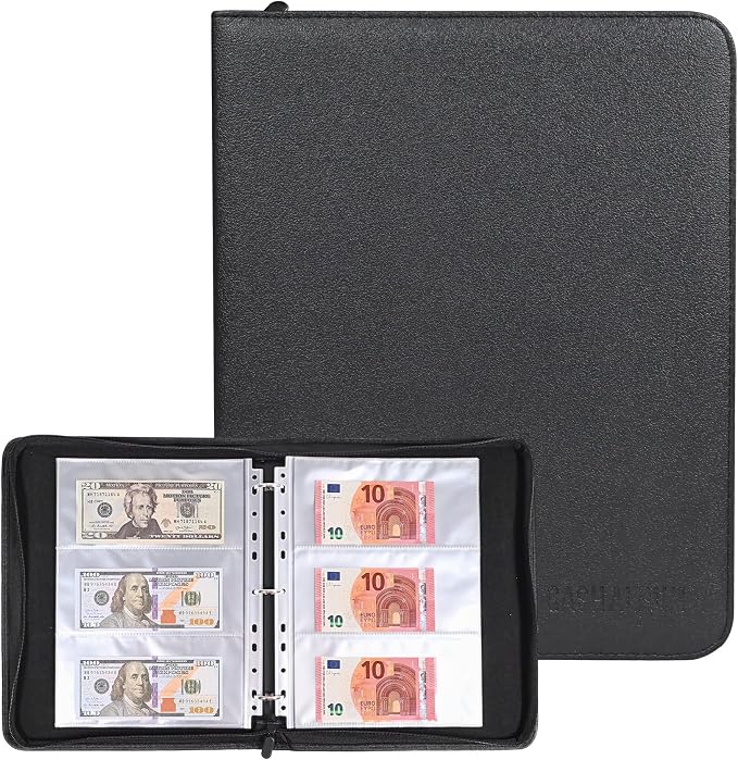 Cash Collection Book, Binder Currency Holder Album by WITHYU