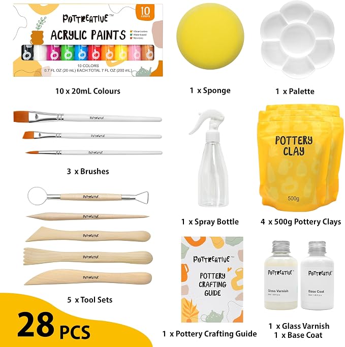 POTTREATIVE Air Dry Clay Kit for Adults, Pottery Starter Kit - Image 3