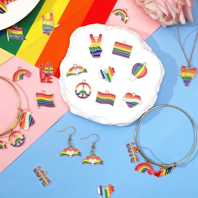 MARFOREVER 120 PCS Rainbow Charms - Image 2