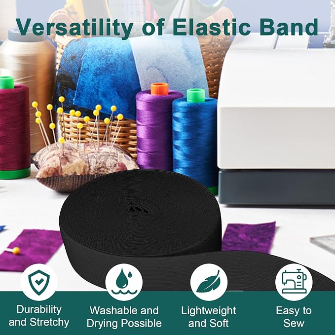Airisoer 2 Inch Elastic Band for Sewing, 32 Yard High Elasticity Sewing Elastic - Image 5