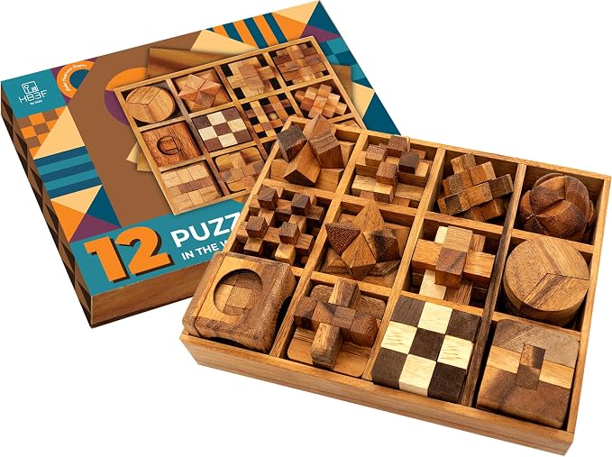 BSIRI 12 in 1 3D Wood Puzzle Box Set by HB3FbyBSIRI