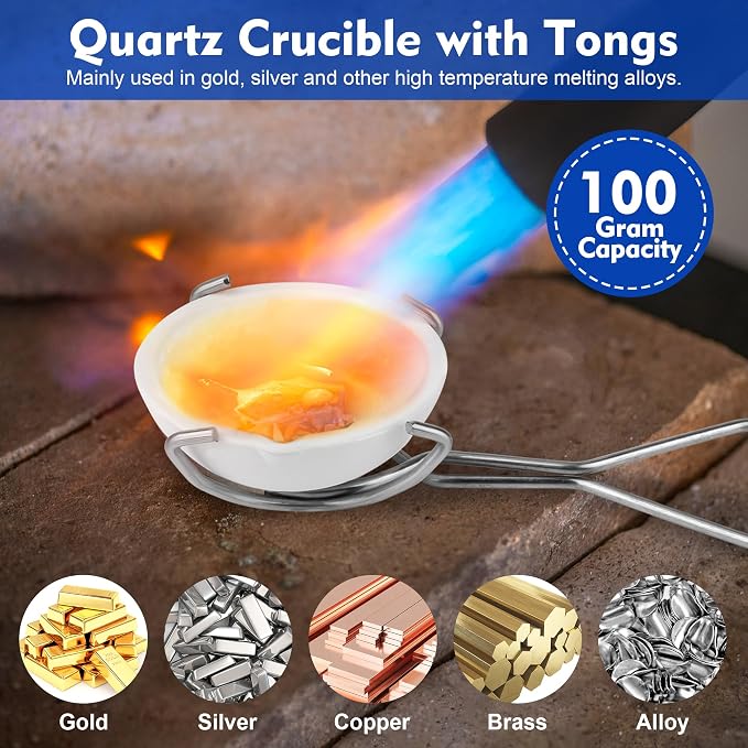 Coitak 9 Pieces Graphite Torch Melting Casting Kit, Graphite Ingot Mould | 2 - Image 3