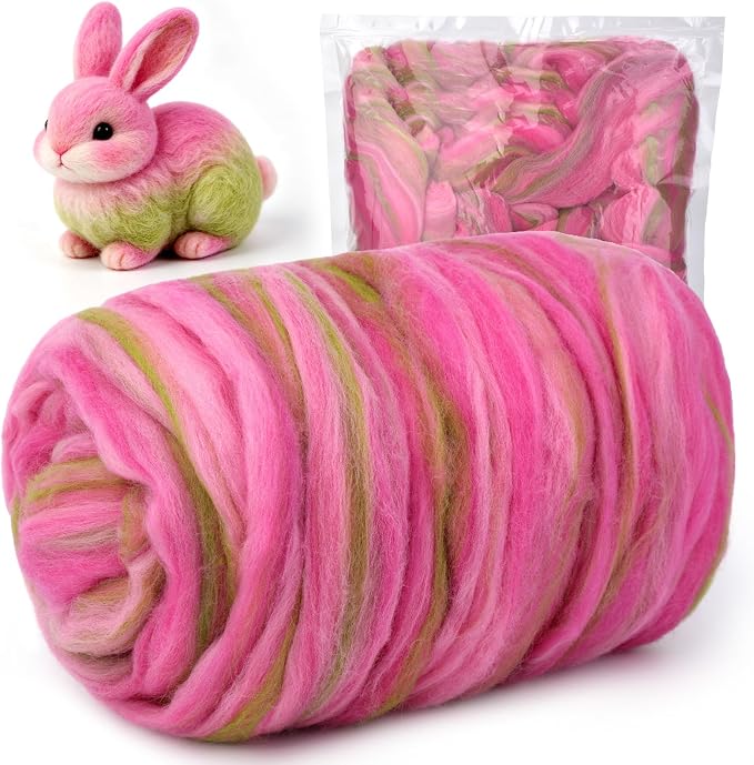 Wool Roving 7.02oz Colored Natural Needle Felting Wool Bulk by yizzvb