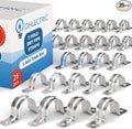 OHLECTRIC Heavy Duty Pipe Strap (25 Pack - 1 Inch) Zinc Plated Conduit Clamps, 2 Hole Steel EMT Pipe Strap U Bracket, Zinc Coated Tension Tube Clip, Metal Pipe Clamp for EMT Conduits