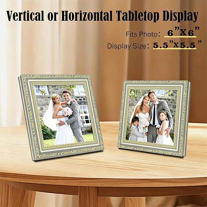 6×6 Picture Frame Gold - Image 2