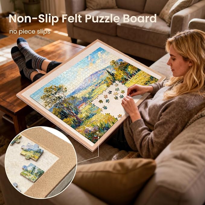 Jigsaw Puzzle Board for 1000 Pieces, Foldable Puzzle Board, 31.5" x 24" Felt - Image 4
