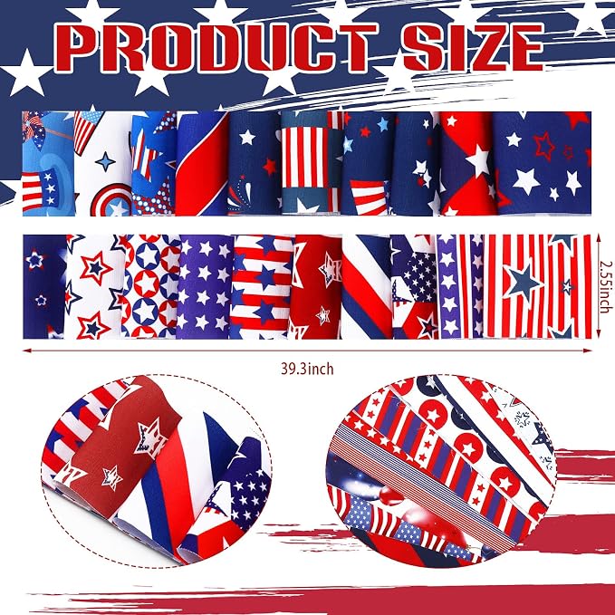 Hosuly 40 Pcs Red White Blue Stars Jelly Fabric - Image 2