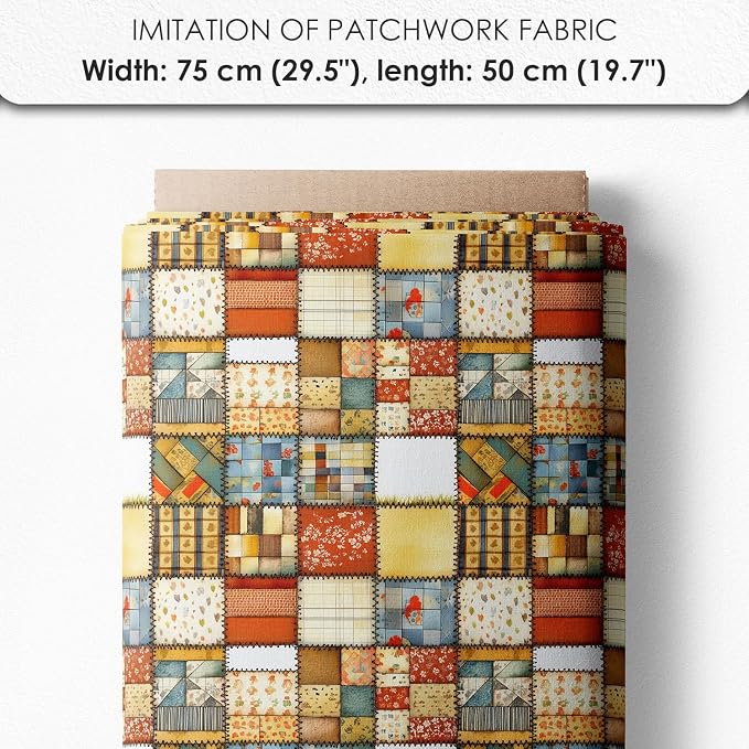 Cozy Autumn Patchwork House Fabric Panel – Six 10×10 inch Designs + Bonus - Image 7