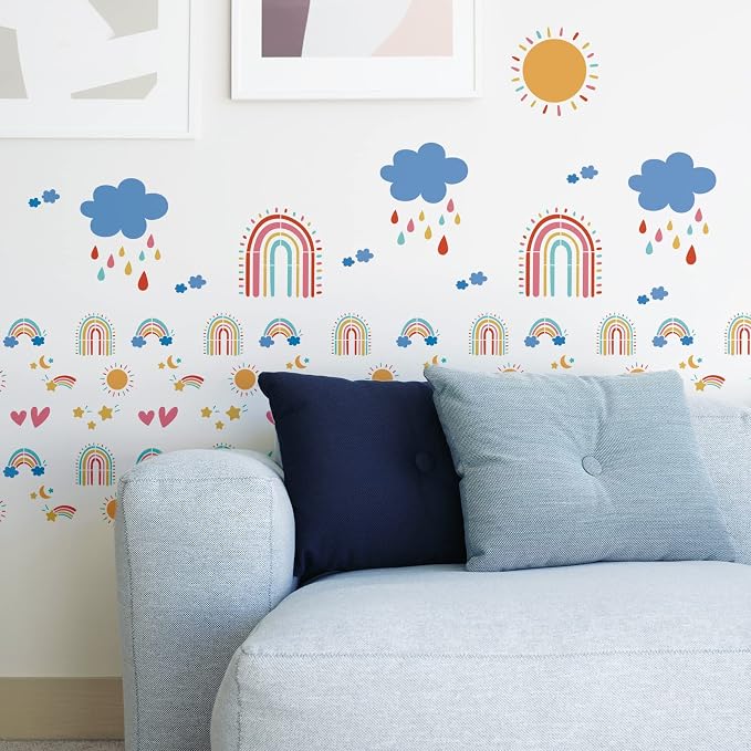 INFUNLY 4pcs Rainbow Wall Stencils - Image 5