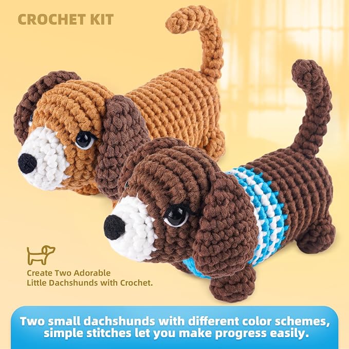 MOREJMTT Crochet Kit for Beginners, Learn to Crochet, Include Easy Knitting - Image 2