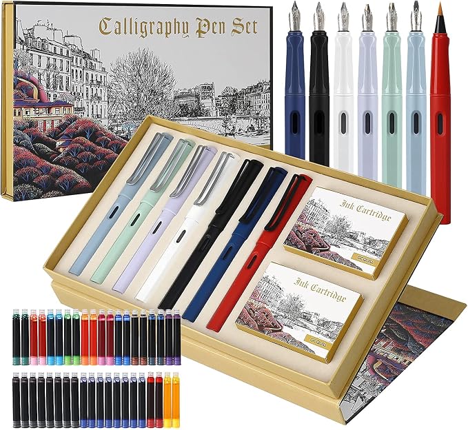 Calligraphy Fountain Pen Set- 7 by GC+QUILL