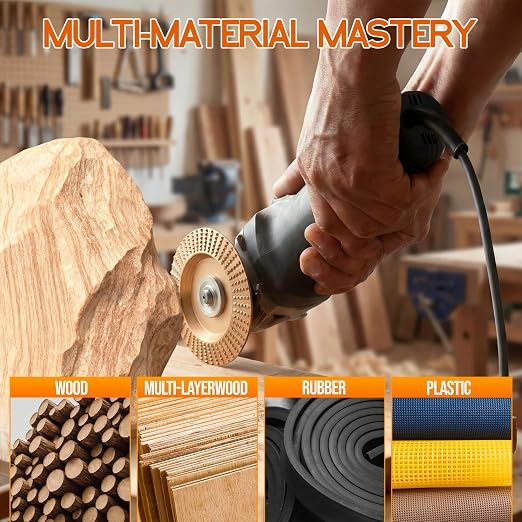 Beaiguna 5PCS Wood Carving Disc, 4IN and 4 1/2IN Angle Grinder Polishing Pad - Image 5