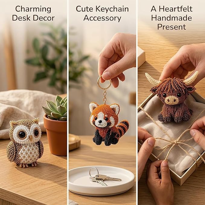 Temiaode 3D Beaded Animal Kit, 4 Pack DIY Bead Craft Set - Image 6