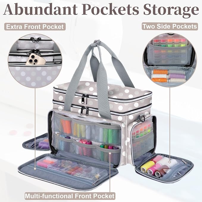 Anitor Large Sewing Supplies Organizer, Double Layer Sewing Storage Organizer - Image 6