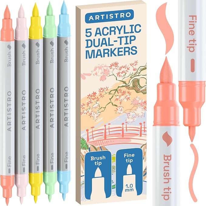 ARTISTRO 5 Pastel Acrylic Paint Markers by ARTISTRO