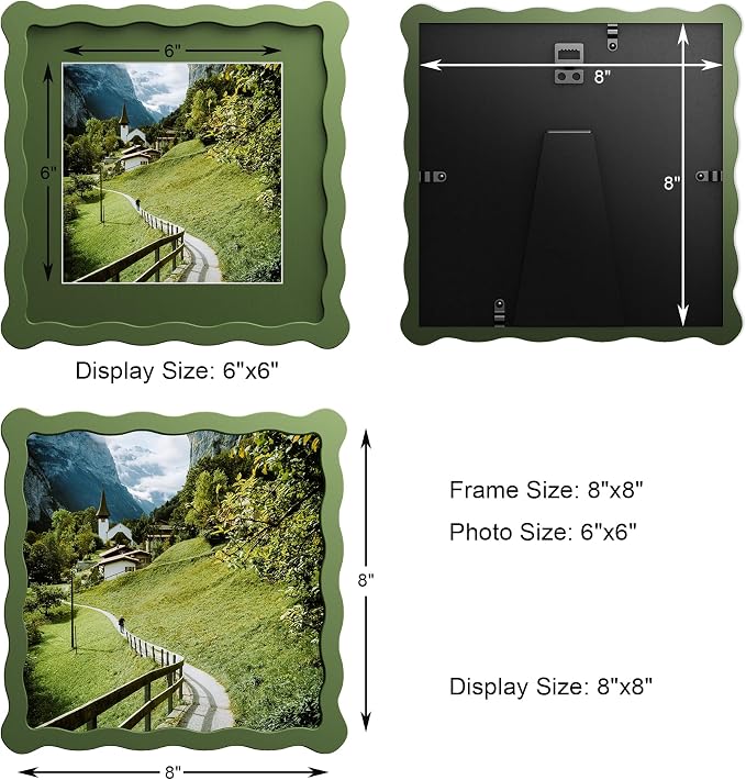 8X8 Wavy Picture Frame With Mat - Image 3