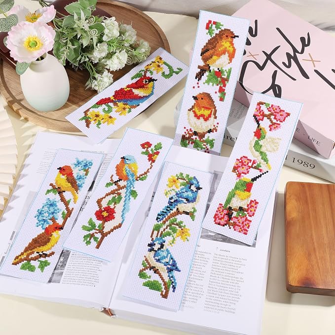 ORIGACH 6 Set Birds Cross Stitch Bookmark Kit - Image 6