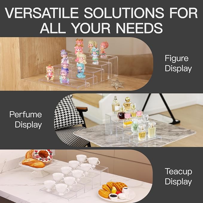 ANDGOO 10 Pack Large Acrylic Display Stands, 2 Set Perfume Stand Organizer - Image 6