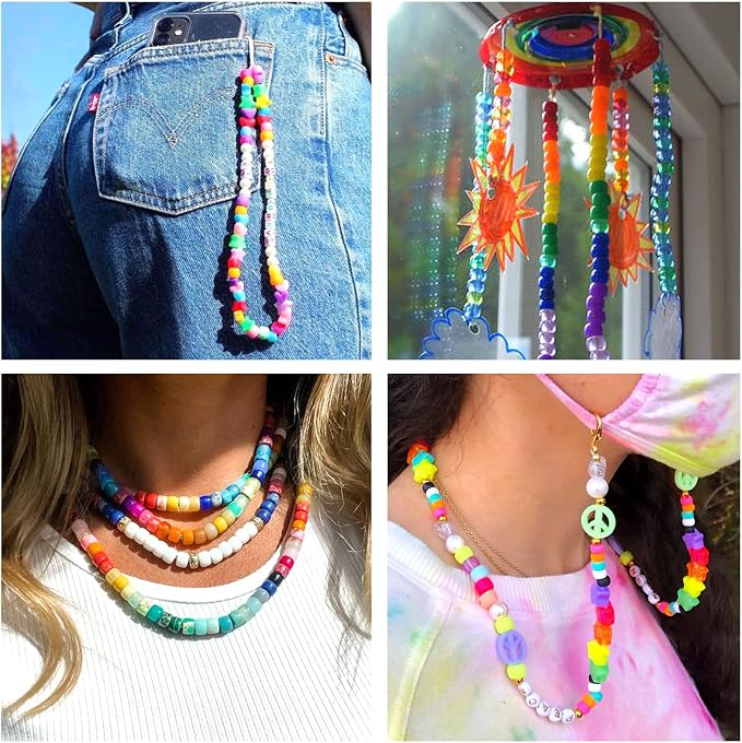 Quefe 48 Colors Bracelet Making Kit Pony Beads 4000pcs Kandi Beads - Image 5