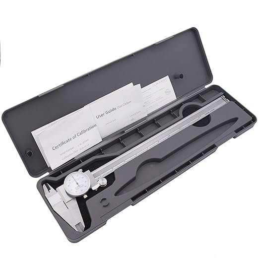 Clockwise Tools DDLR-1205 Pro Dial Caliper 0-12 Inch Double Shock Proof Stainless Steel Body SAE Measuring Tool