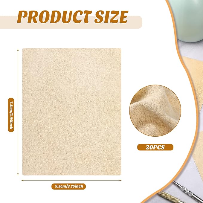 Potchen 20 Pieces Pre Cut Chamois - Image 2