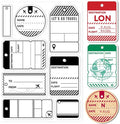 GLOBLELAND Travel Label Ticket Background Clear Stamps by GLOBLELAND