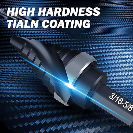 THINKWORK M35 Cobalt Spiral Flute Step Drill Bit Set, 5 Pcs Single Size HSS Step Bits (1/8"-3/4"), Small Size EDC Unibit with 1/4" Shank Step Bits for Metal, Aluminum, Steel, Wood Plastic