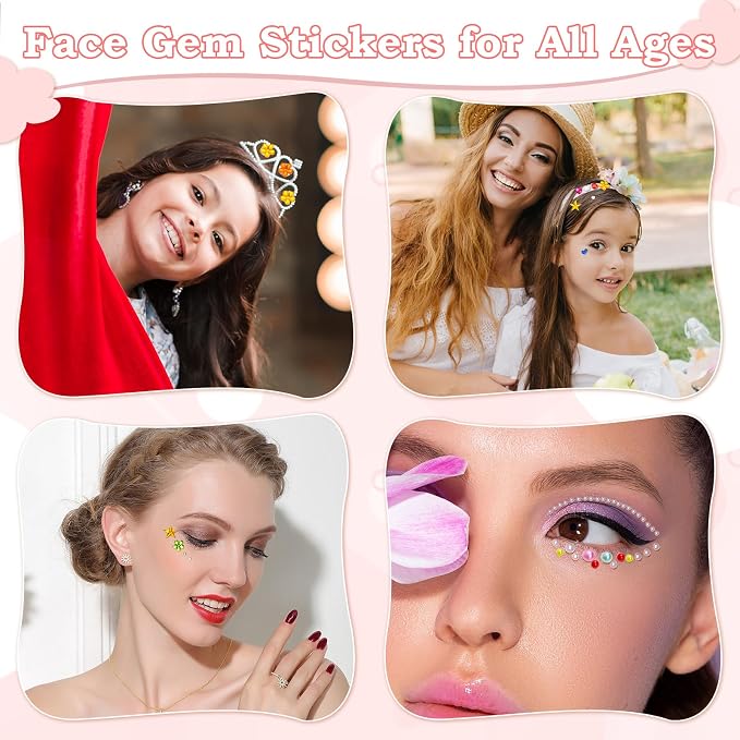 Lezmarket 3500 Pcs Gems for Kids Crafts, 10 Sheets Self Adhesive Jewels Stickers - Image 6