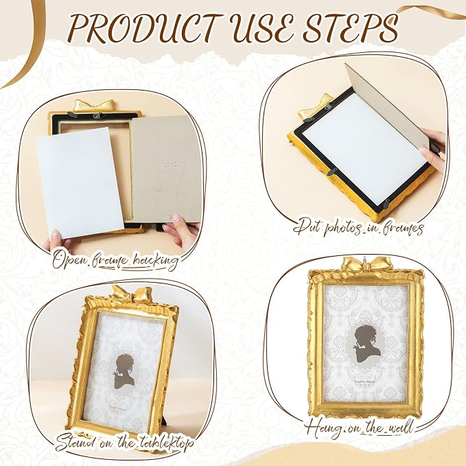Vicenpal 6 Pcs Tiny Picture Ornate Frames 2.5 x 3.5, 4 x 6, 5 x 7 Inch Small - Image 6