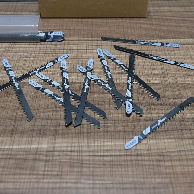 20-Piece T144D 4 Inch 6 TPI Assorted T-Shank Jig Saw Blades Set for Speed Cutting Wood