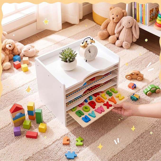 Ripeng White Bamboo Puzzle Holder Rack - Image 5