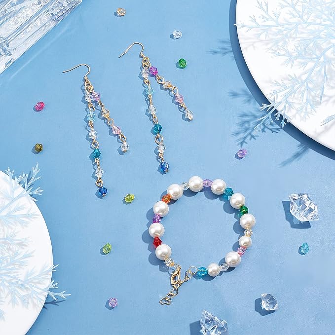 PH PandaHall 2160pcs 6mm Crystal Beads Bicone Bracelet Bead Faceted Acrylic - Image 7