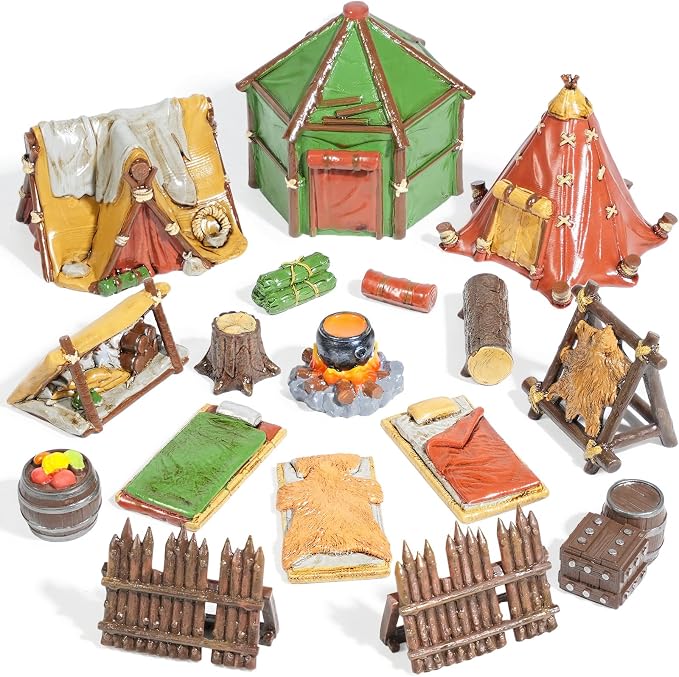 Warmtree 17 Pcs Camp Terrain Building Set, Terrain Scenery by Warmtree