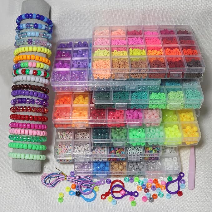 JULIMAIDONG 11500Pcs Pony Beads, Beads - Image 4