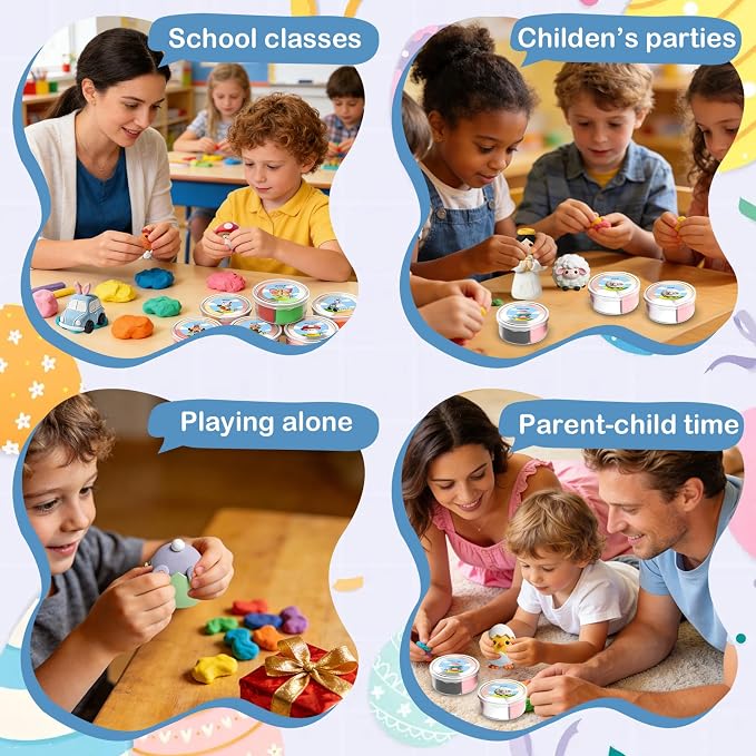 Easter Air Dry Clay for Kids, 12 Boxes Modeling Magic Clay Kit - Image 7