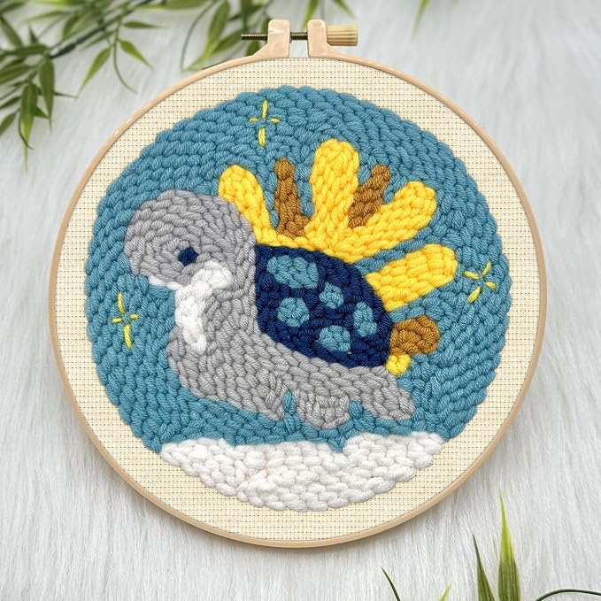 ERKOON Punch Needle Kit Adults Beginners, DIY Easy Sea Animals Embroidery Set - Image 4