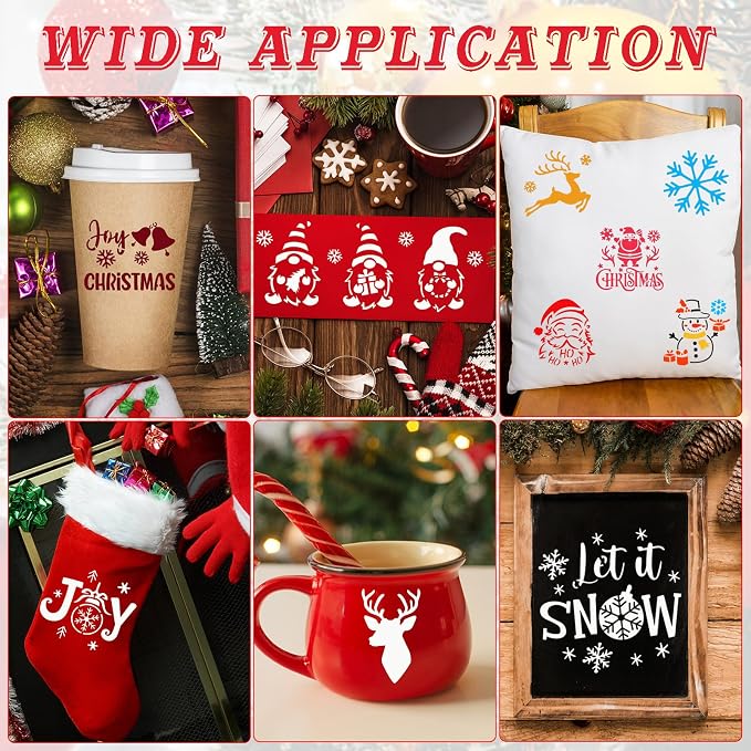 80 Pcs 3 x 3 Inch Christmas Stencils - Image 3