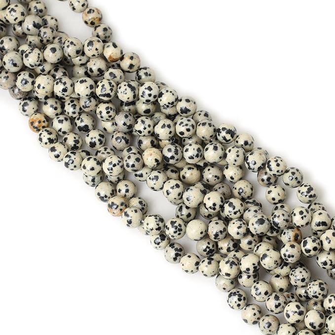 45PCS 8mm Natural Dalmatian Stone Round Loose Beads - Image 4