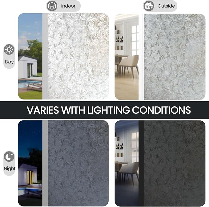 ADD.HERES Window Privacy Film, Frosted Glass Decorative Static Cling, Removable - Image 4